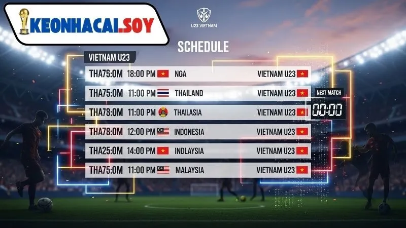 Lịch bóng đá U23 - Phần không thể thiếu của người hâm mộ 4 Lưu ý khi theo dõi lịch bóng đá U23 tại Kèo Nhà Cái