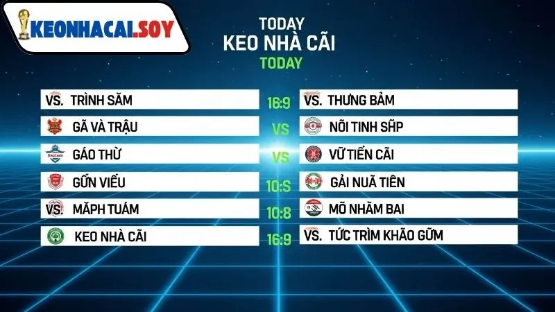 Lịch thi đấu bóng đá Kèo Nhà Cái hôm nay 3 Gợi ý kèo cược theo lịch thi đấu bóng đá Kèo Nhà Cái hôm nay