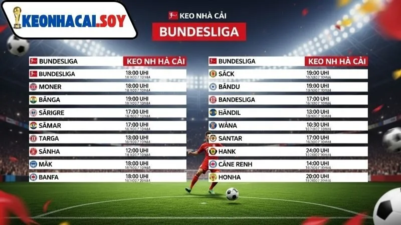 Lịch thi đấu Bundesliga Kèo Nhà Cái mùa giải 2025–2026 3 Lịch thi đấu Bundesliga Kèo Nhà Cái theo từng vòng
